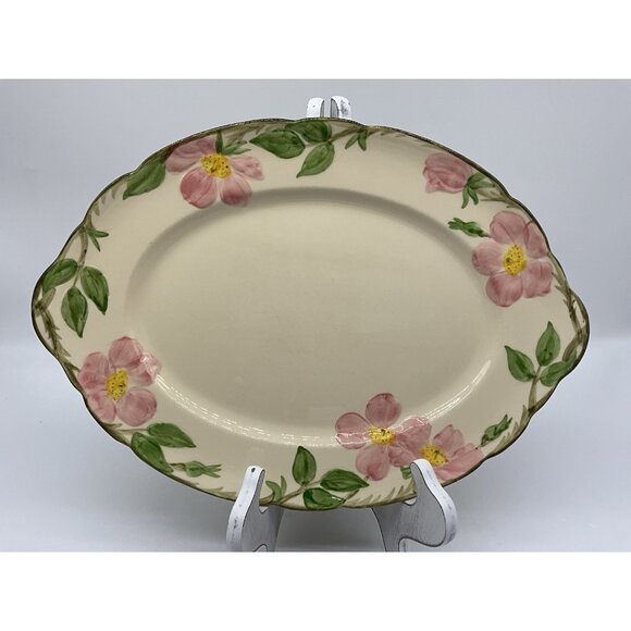 Desert Rose 14 inch Large Platter Fransican Earthenware Collectible 1970s Vtg - Picture 5 of 15